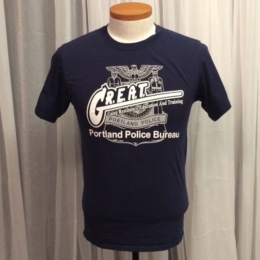 GREAT Portland Police Against Drugs Blue Tee